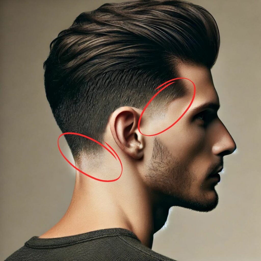 Taper Fade an Schläfen und Nacken
